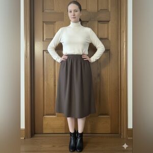 Vintage Evan-Picone Brown Wool Skirt ILGWU USA Made- Size 14 Fits Like 8/10